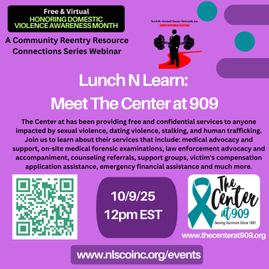 Domestic Violence Month- 10/9/25 with Center at 909
